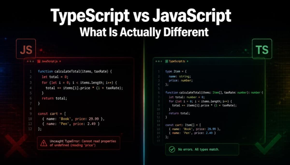TypeScript vs JavaScript - What Is Actually Different and Should You Learn TypeScript