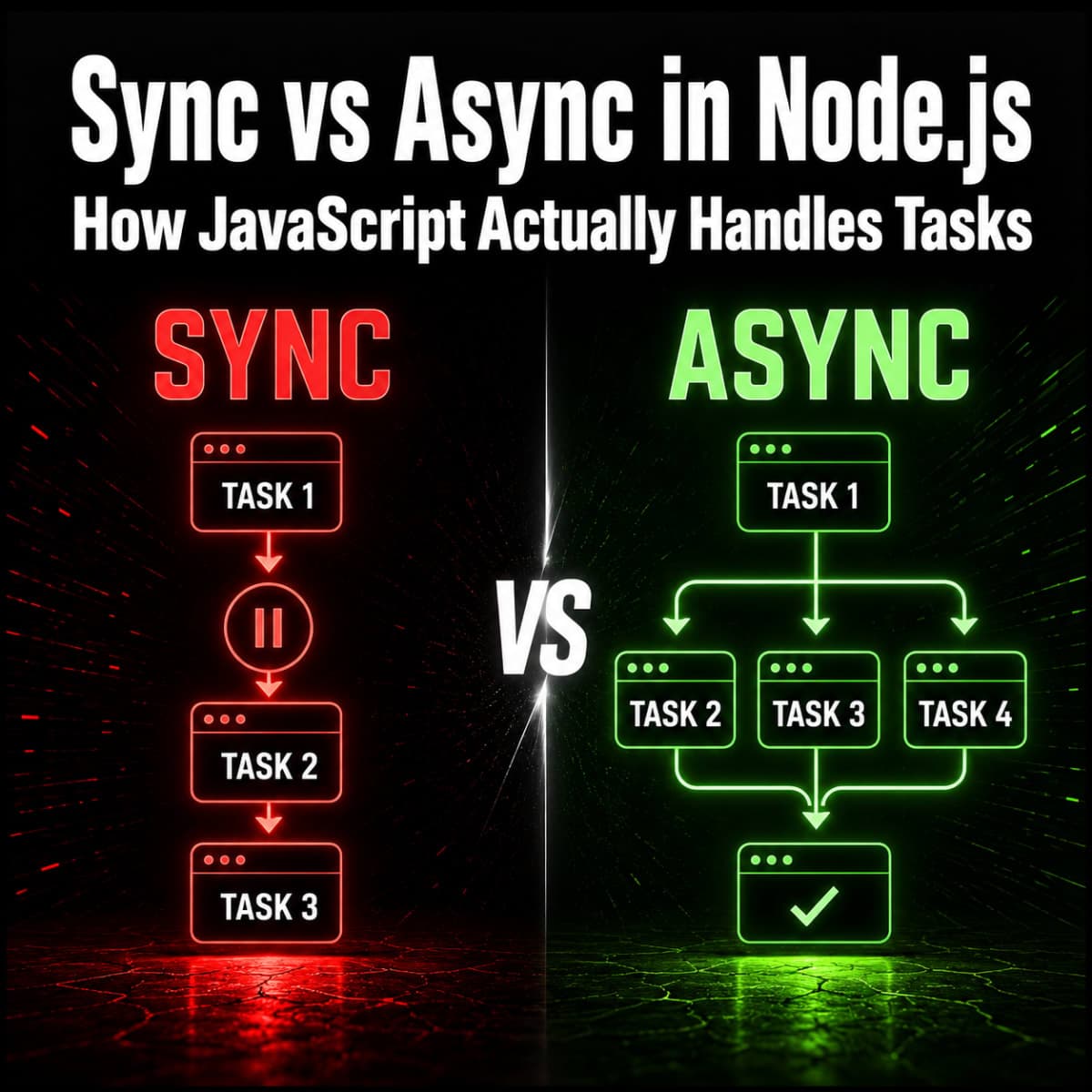 Synchronous and Asynchronous in Node.js - How JavaScript Actually Handles Tasks