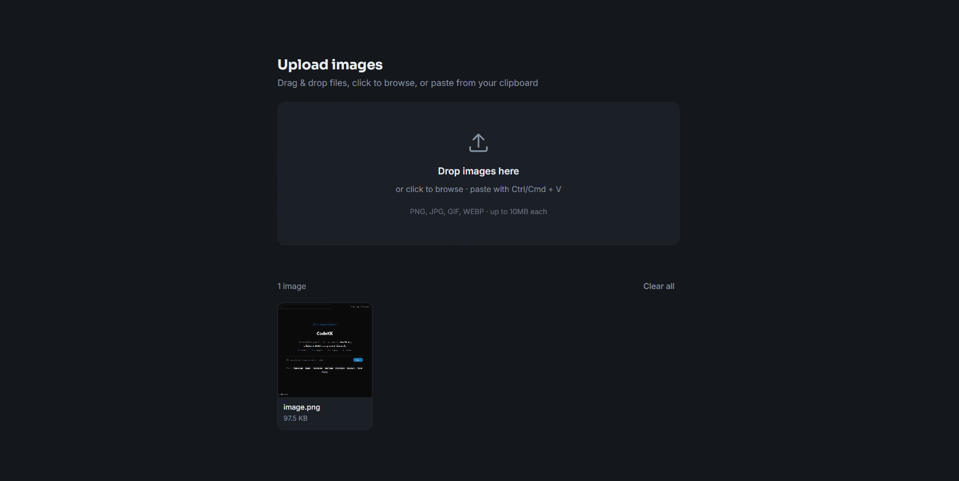Drag & Drop Image Uploader - HTML Bootstrap JavaScript preview