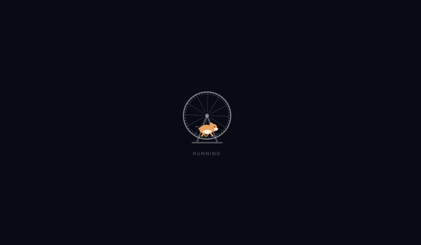 Running Wheel Loader - React Hamster Loading Animation