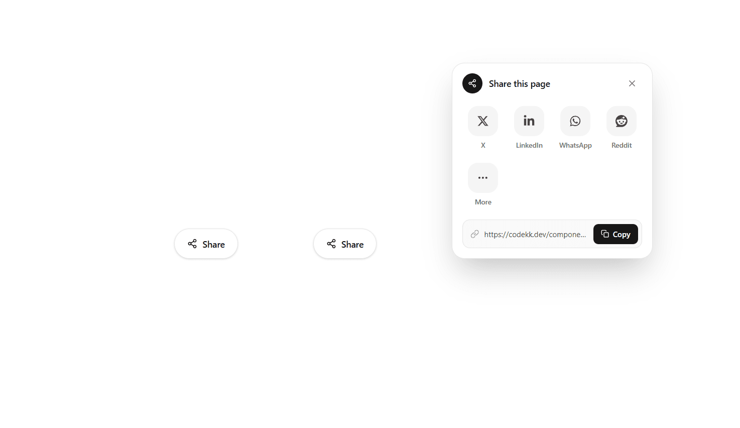 Share Sheet - React Morphing Share Panel