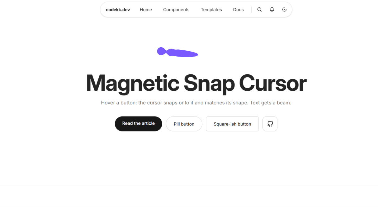 Liquid Trail Cursor - React Gooey Metaball Cursor
